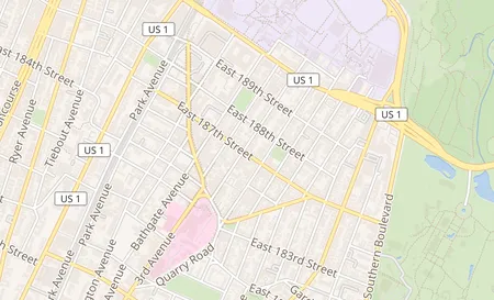 map of 571 E 187th St Bronx, NY 10458