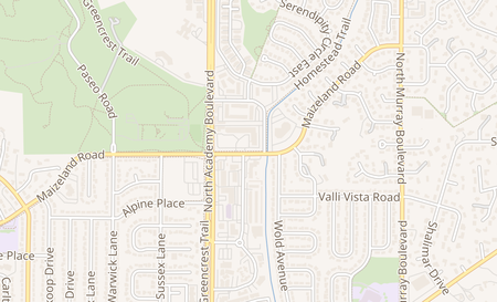 map of 3850 Maizeland Rd Colorado Springs, CO 80909