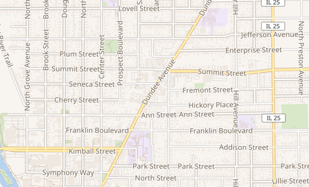 map of 421 Dundee Ave Elgin, IL 60120