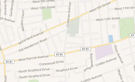 map of 1417 Bosley Road Owensboro, KY 42301
