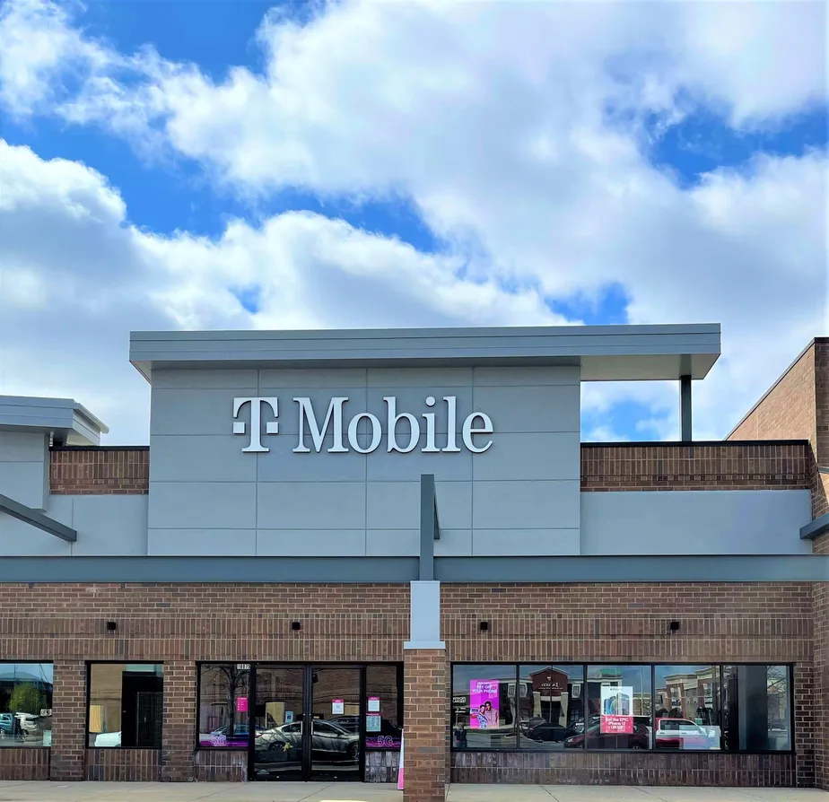Exterior photo of T-Mobile store at W Bluemound Rd & Service Dr, Brookfield, WI