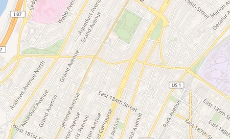 map of 120 E 188th St Bronx, NY 10468