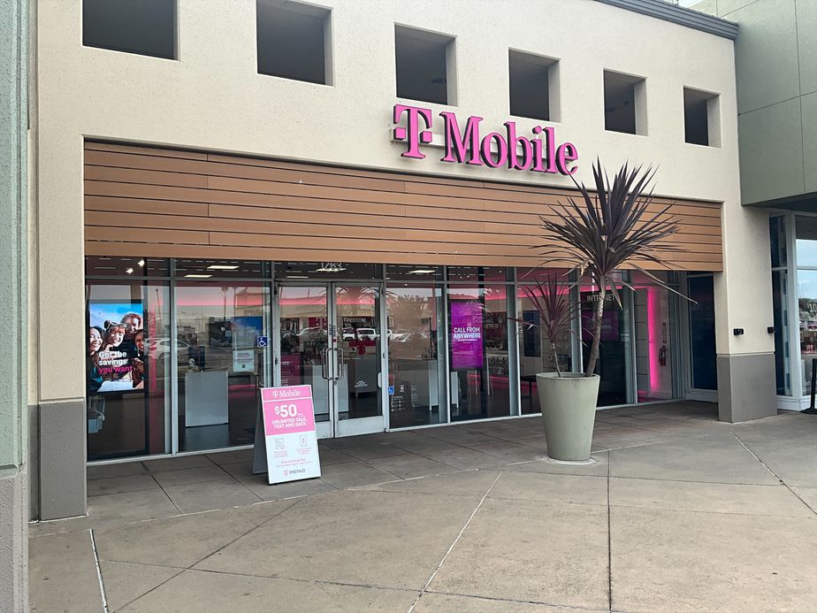 Exterior photo of T-Mobile Store at Marina Square, San Leandro, CA