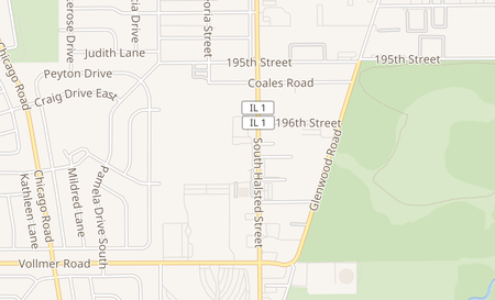 map of 124 N. Halsted St. Chicago Heights, IL 60411