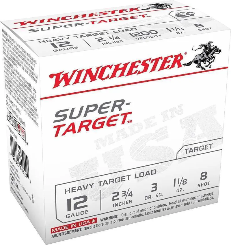 Winchester Super-Target 12 Gauge 2-3/4", 1-1/8 oz. #8 Shot, 25 Rounds TRGT12M8 - Winchester