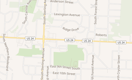 map of 11207B E US Hwy 24 Independence, MO 64054