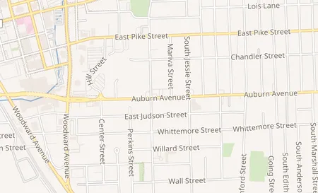 map of 251 Auburn Ave Pontiac, MI 48342
