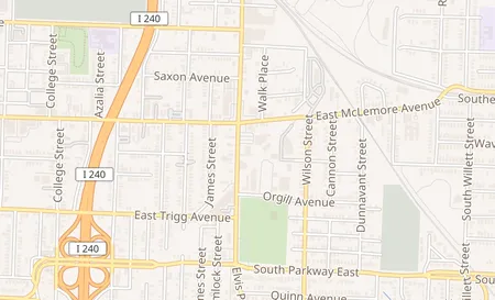 map of 1178 S Bellevue Blvd Memphis, TN 38106