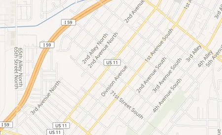 map of 7205 1st Ave North Birmingham, AL 35206