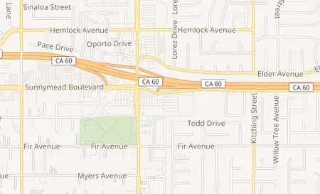 map of 25125 Sunnymead Blvd #AA Moreno Valley, CA 92553