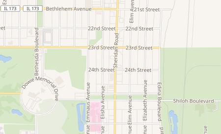 map of 2384 Sheridan Rd Zion, IL 60099