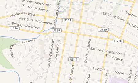 map of 166 South Main St Chambersburg, PA 17201