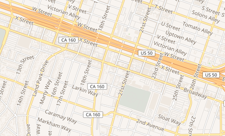 map of 1938 Broadway Sacramento, CA 95818