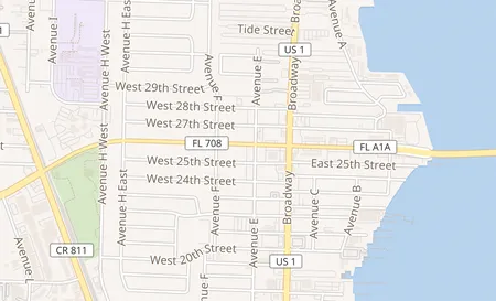 map of 113 W Blue Heron Blvd Riviera Beach, FL 33404