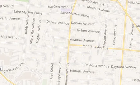 map of 3406 Glenmore Avenue Cincinnati, OH 45211