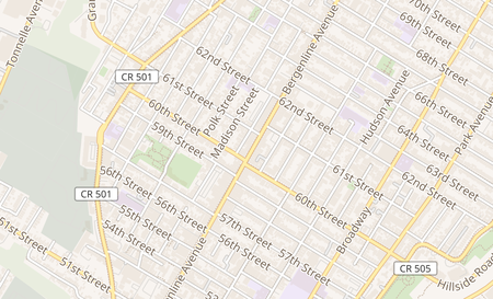 map of 6011 Bergenline Ave Unit B West New York, NJ 07093