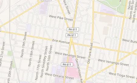map of 3700 N. Broad St. Philadelphia, PA 19140