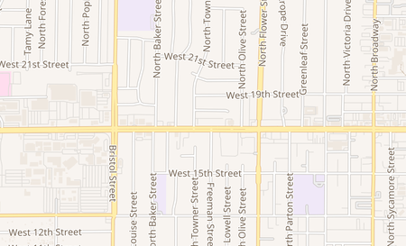 map of 1073 W 17th St Santa Ana, CA 92706