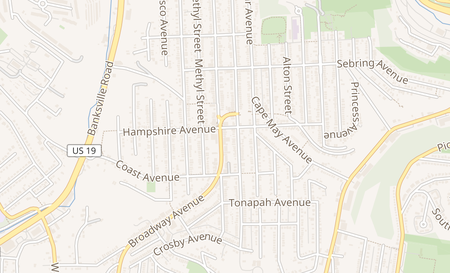 map of 1609 Broadway Ave Pittsburgh, PA 15216