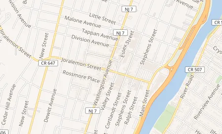 map of 386 Washington Ave Belleville, NJ 07109
