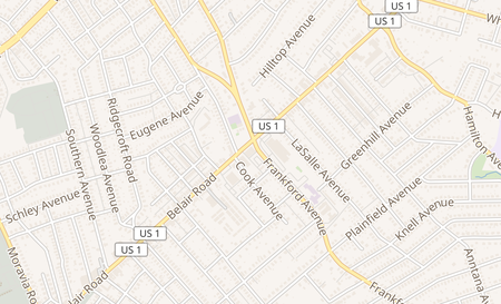 map of 5313 Belair Rd Baltimore, MD 21206