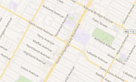 map of 2909 N. Kingshighway Blvd Saint Louis, MO 63115