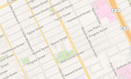 map of 8663 Rosa Parks Blvd Detroit, MI 48206