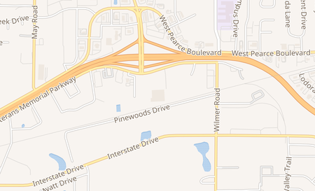 map of 15190 Veterans Memorial Pkwy Wentzville, MO 63385