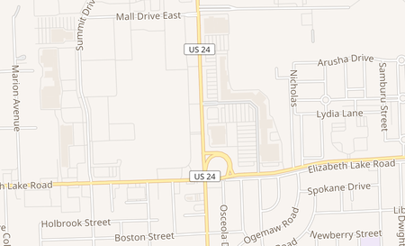map of 352 N Telegraph Rd Pontiac, MI 48341