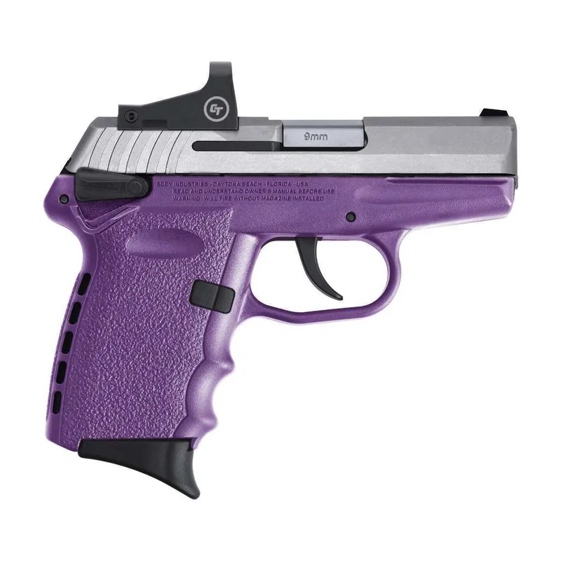 SCCY CPX-1 9mm Pistol w/ Crimson Trace Red Dot CPX-1-TTPURD Purple/Stainless 10rd 3.1" - SCCY