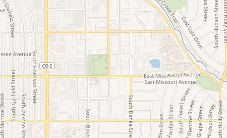 map of 4607 E Mississippi Ave Ste E Glendale, CO 80246