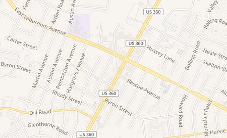 map of 3712-A Mechanicsville Turnpike Richmond, VA 23223