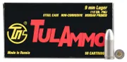 TulAmmo 9mm 115 Grain FMJ, 50 Rounds TA919150 | TA919150