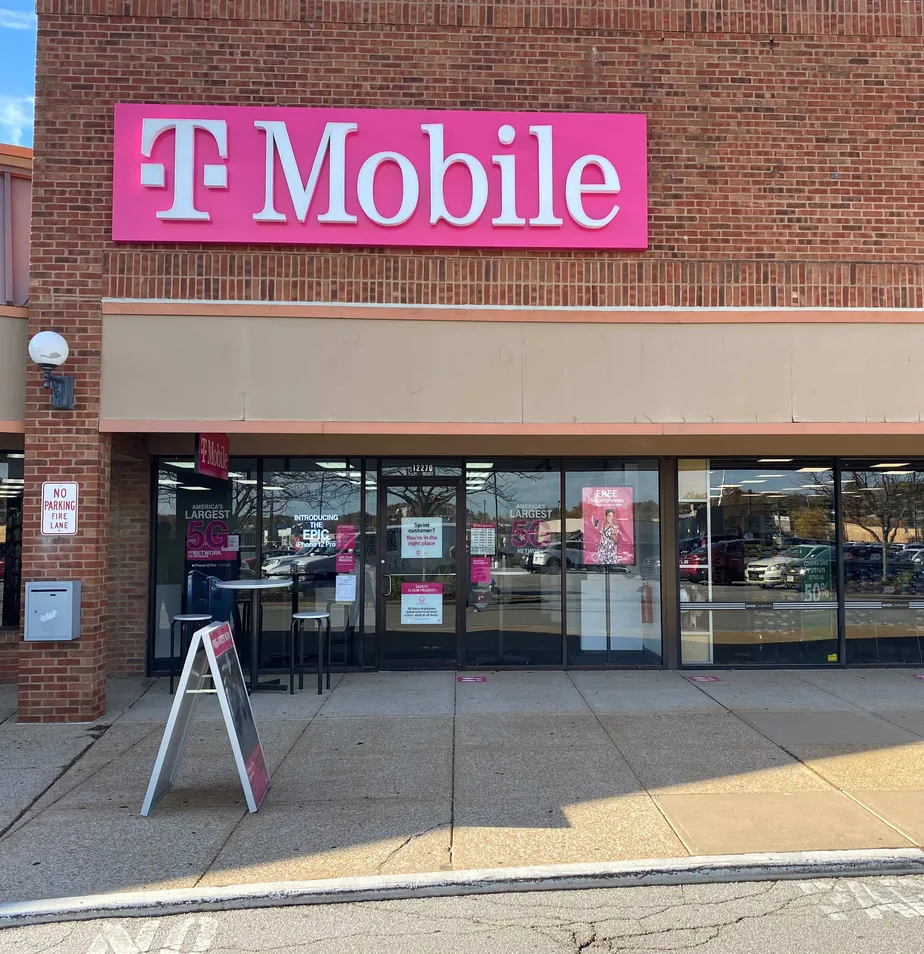 Exterior photo of T-Mobile store at Saint Charles Rock Rd & Depaul Dr, Bridgeton, MO