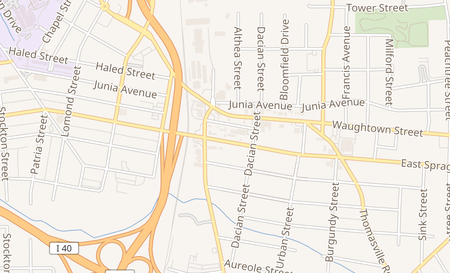 map of 621 E. Sprague St Winston Salem, NC 27107