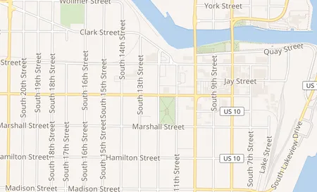 map of 1201 Washington Street Manitowoc, WI 54220
