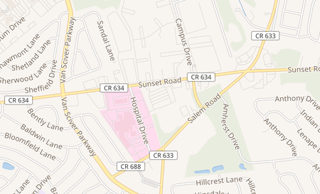 map of 1105 Sunset Road #T Burlington, NJ 08016