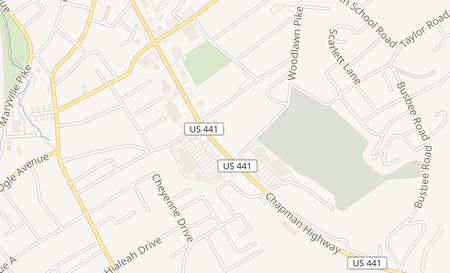 map of 4409 Chapman Hwy Knoxville, TN 37920