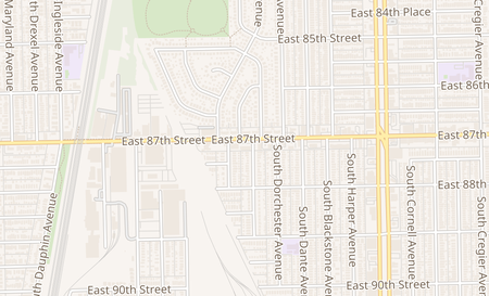 map of 1315 E 87th St Chicago, IL 60619