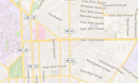 map of 3236 Greenmount Baltimore, MD 21218
