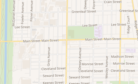map of 845 Dodge Ave Evanston, IL 60202
