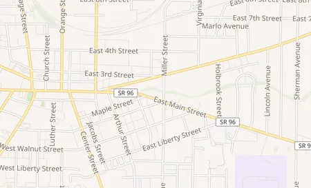 map of 332 E Main St Ashland, OH 44805