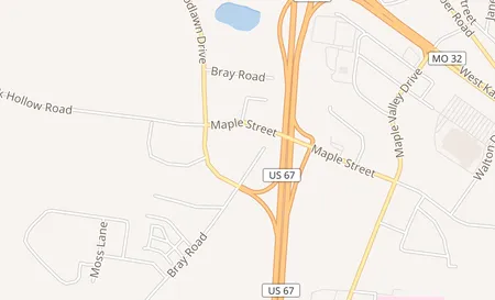 map of 3967 Bray Rd Farmington, MO 63640