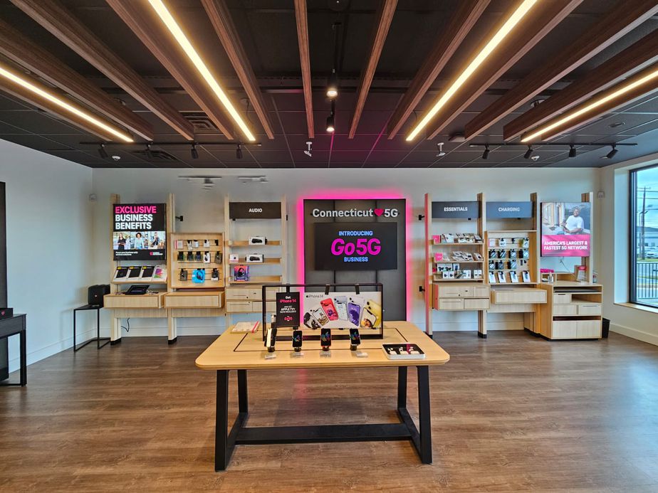 Interior photo of T-Mobile Store at Hamden Plaza, Hamden, CT