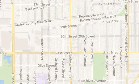 map of 2022 Lathrop Avenue Racine, WI 53405