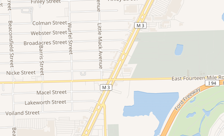 map of 33107 S. Gratiot Avenue Clinton Township, MI 48035