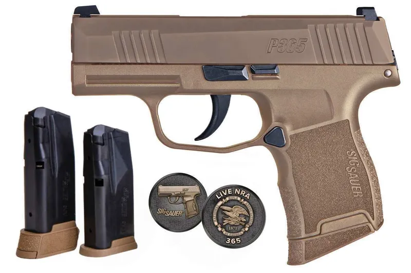Sig Sauer P365 NRA Edition 9mm Pistol 365-9-COYXR3-NRA19, Coyote Tan 10rd 3.1" - Sig Sauer
