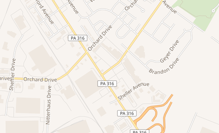 map of 1005 Wayne Avenue Chambersburg, PA 17201