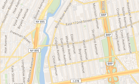 map of 1505 Westchester Ave Bronx, NY 10472