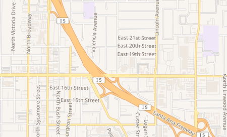 map of 617 E 17th St Santa Ana, CA 92701